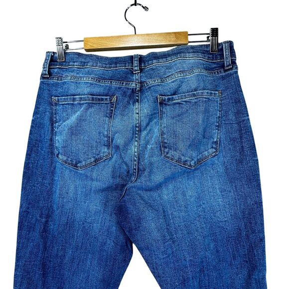 a.n.a High-Rise Skinny Jean Woman 14 Raw Blue Hem Stretch Denim Trendy Preppy - Picture 4 of 10